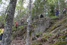 Vuonna 2019 kyläkävely suuntautui Valkjärvelle. Kuva Mirkka Pellinen
